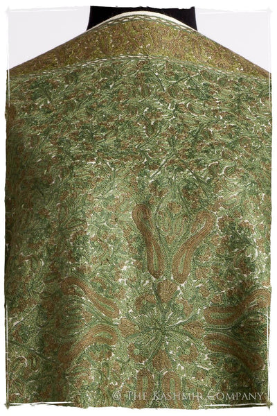 Cachemire Vert Ivoire Trésor Paisley Antiquaires Shawl