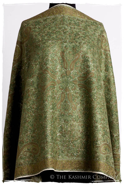 Cachemire Vert Ivoire Trésor Paisley Antiquaires Shawl