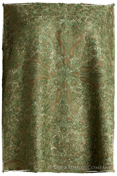 Cachemire Vert Ivoire Trésor Paisley Antiquaires Shawl