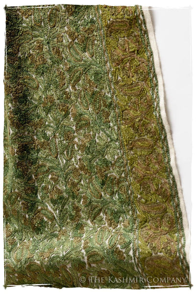 Cachemire Vert Ivoire Trésor Paisley Antiquaires Shawl