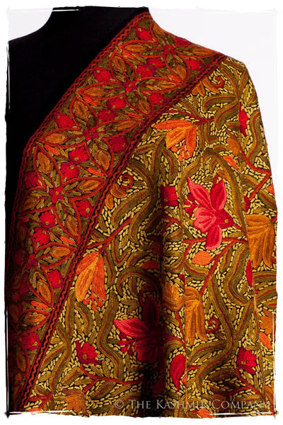 Jardin de Bijoux Rouges Antiquaires Shawl