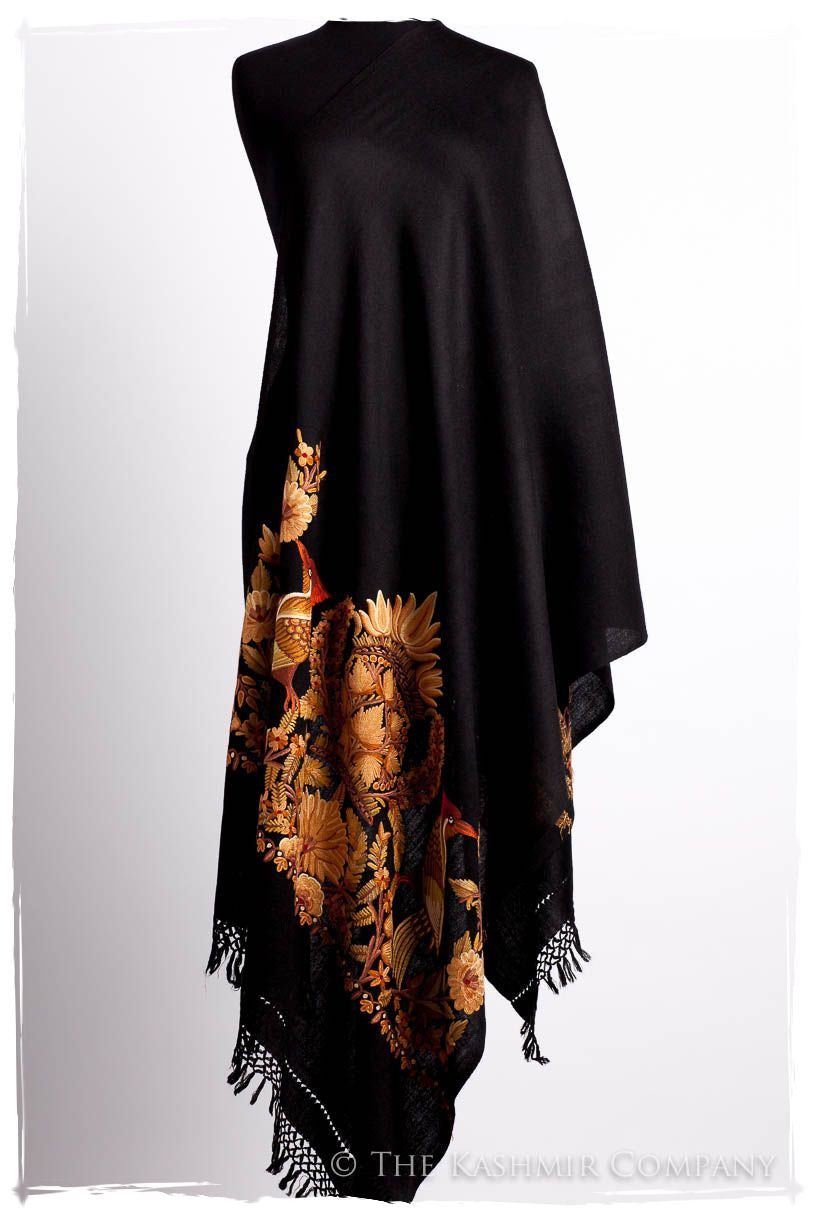 Oiseaux de Paradis Noir Gift Shawl