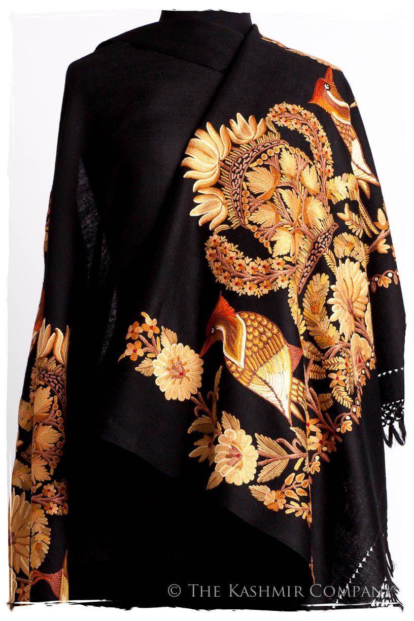 Oiseaux de Paradis Noir Gift Shawl