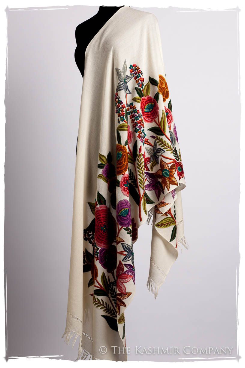 Nouvelle Soirée Belle Roses Ivorie Shawl