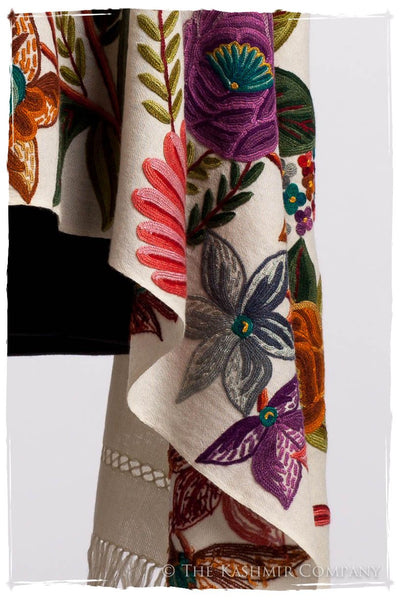 Nouvelle Soirée Belle Roses Ivorie Shawl