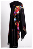 Frontière Jardin Noir Bouquet Mascarade Shawl