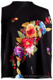 Frontière Jardin Noir Bouquet Mascarade Shawl