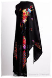 Frontière Jardin Noir Bouquet Mascarade Shawl
