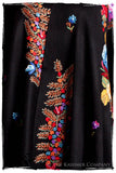 Frontière Jardin Noir Bouquet Mascarade Shawl