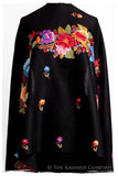 Frontière Jardin Noir Bouquet Mascarade Shawl