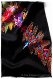 Frontière Jardin Noir Bouquet Mascarade Shawl