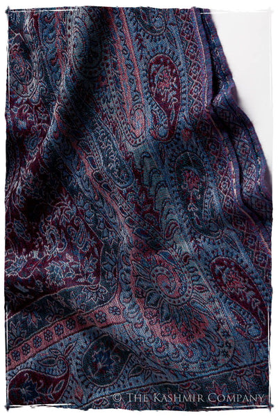 Violet Français Mughal Paisley Reversible Soft Cashmere Scarf/Shawl