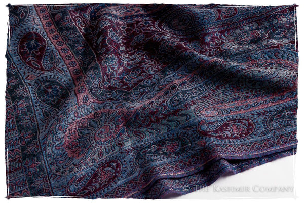 Violet Français Mughal Paisley Reversible Soft Cashmere Scarf/Shawl