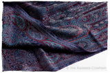 Violet Français Mughal Paisley Reversible Soft Cashmere Scarf/Shawl