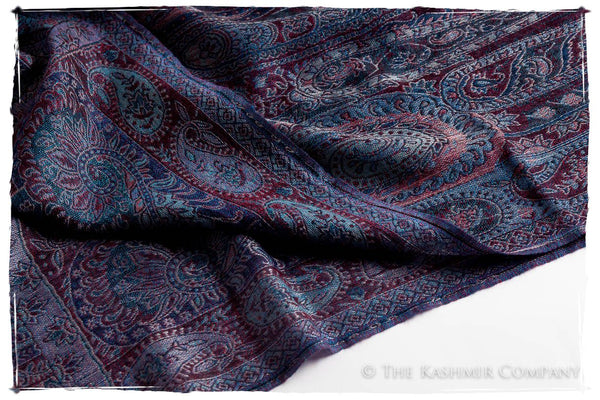 Violet Français Mughal Paisley Reversible Soft Cashmere Scarf/Shawl