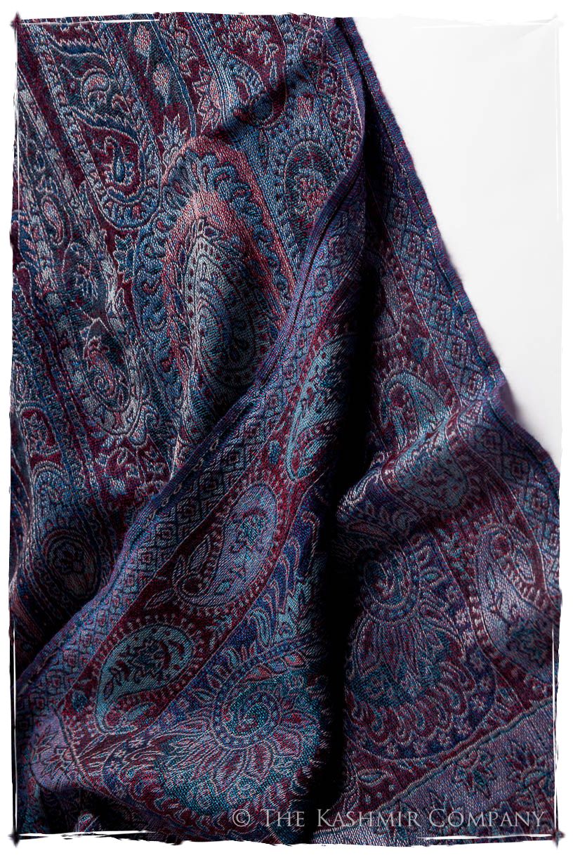 Violet Français Mughal Paisley Reversible Soft Cashmere Scarf/Shawl