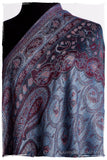 Violet Français Mughal Paisley Reversible Soft Cashmere Scarf/Shawl
