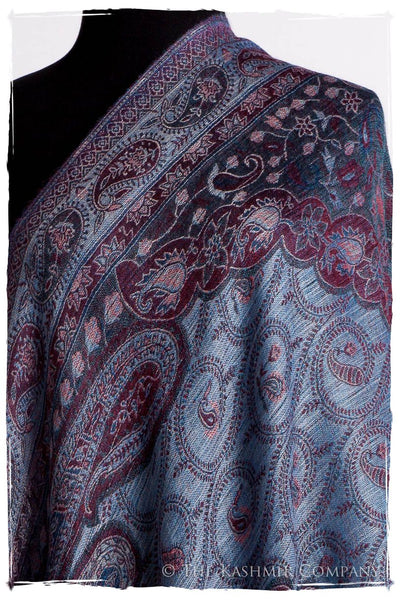 Violet Français Mughal Paisley Reversible Soft Cashmere Scarf/Shawl