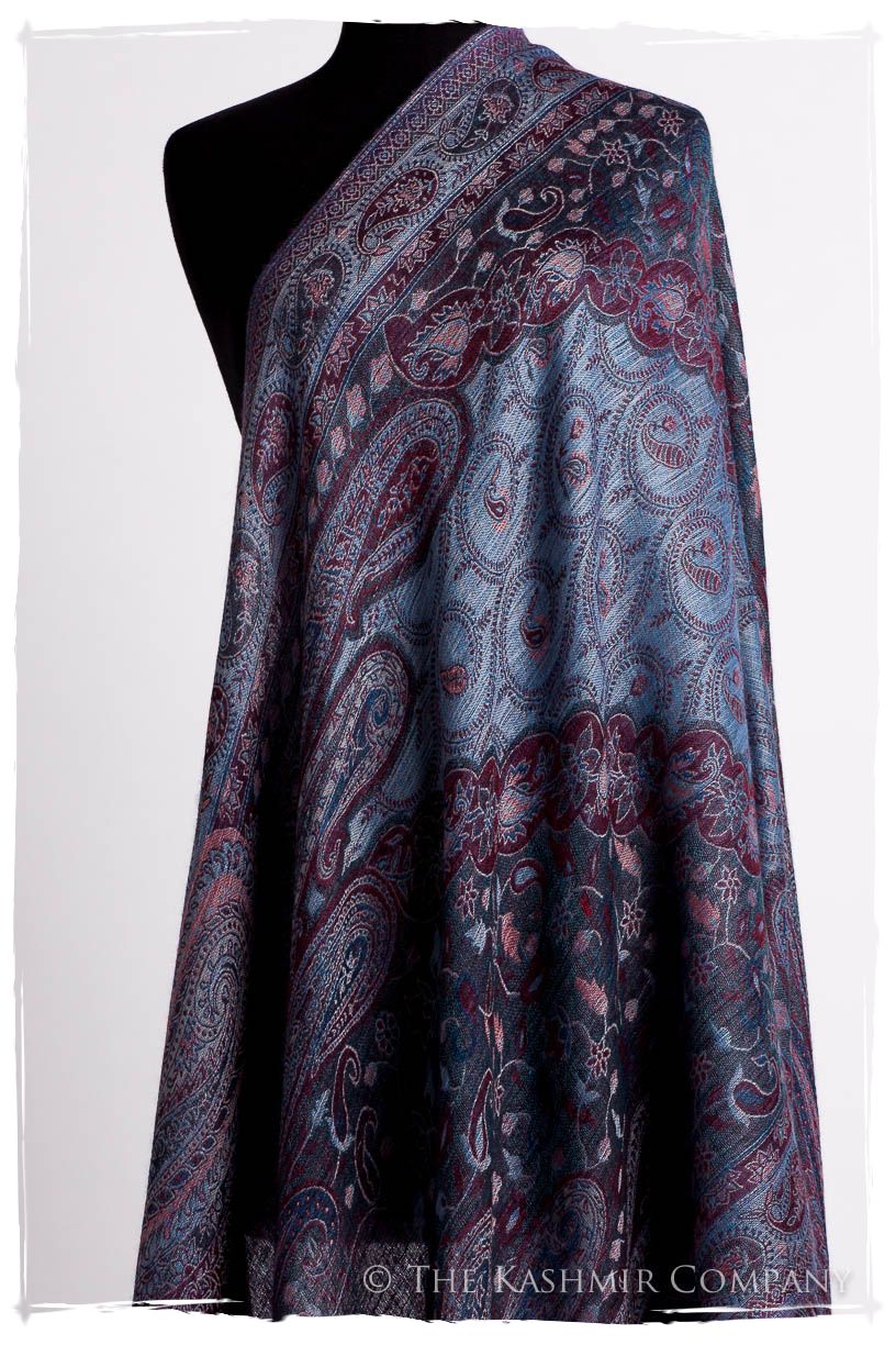 Violet Français Mughal Paisley Reversible Soft Cashmere Scarf/Shawl