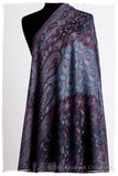 Violet Français Mughal Paisley Reversible Soft Cashmere Scarf/Shawl