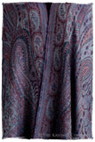 Violet Français Mughal Paisley Reversible Soft Cashmere Scarf/Shawl