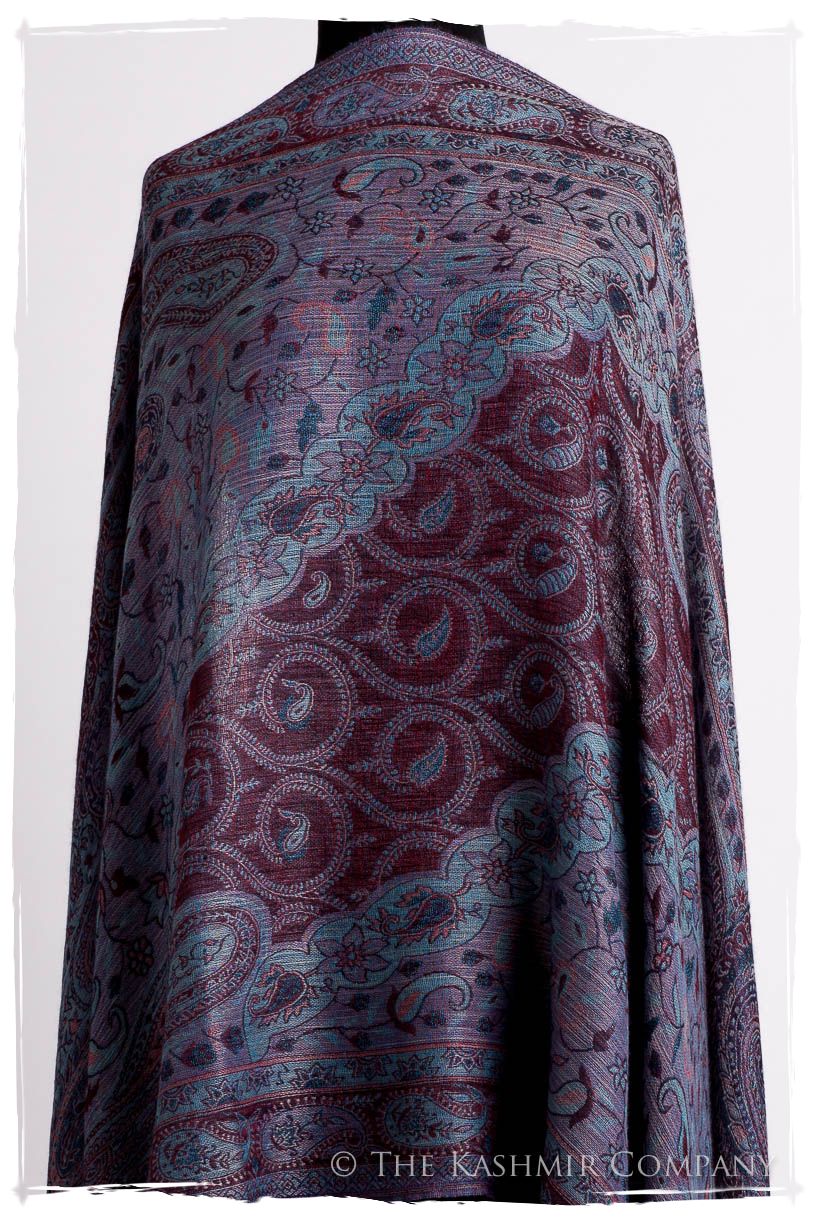 Violet Français Mughal Paisley Reversible Soft Cashmere Scarf/Shawl