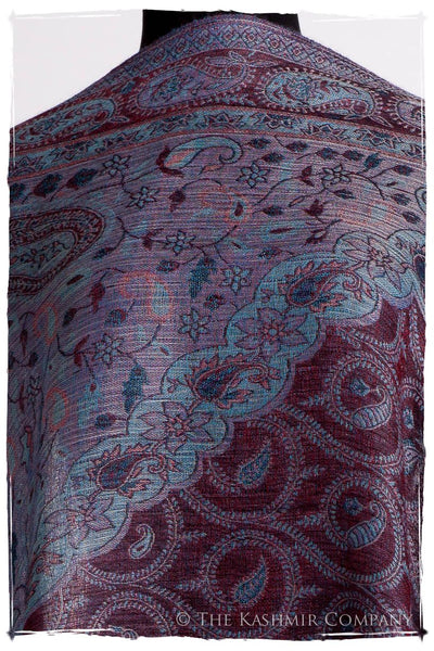 Violet Français Mughal Paisley Reversible Soft Cashmere Scarf/Shawl