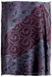 Violet Français Mughal Paisley Reversible Soft Cashmere Scarf/Shawl