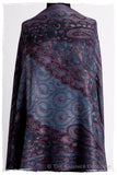 Violet Français Mughal Paisley Reversible Soft Cashmere Scarf/Shawl