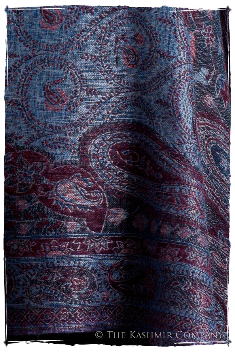 Violet Français Mughal Paisley Reversible Soft Cashmere Scarf/Shawl