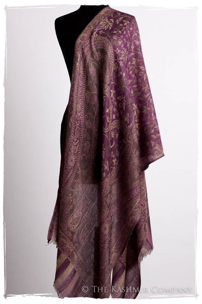 Orchidée Iris Mughal Paisley Reversible Soft Cashmere Scarf/Shawl