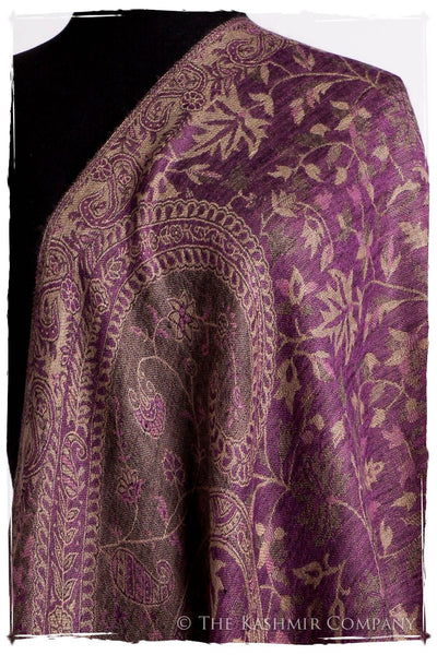 Orchidée Iris Mughal Paisley Reversible Soft Cashmere Scarf/Shawl