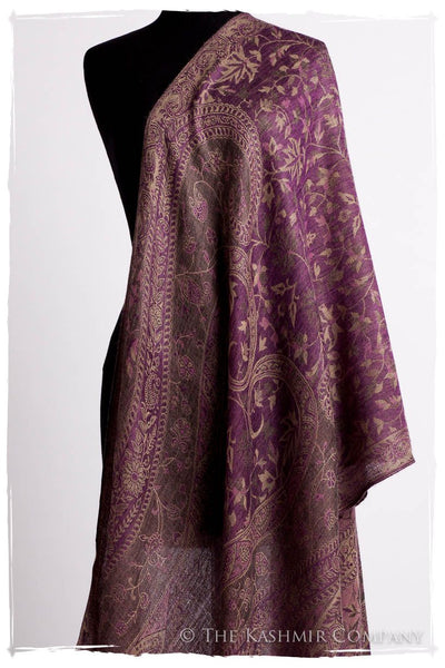 Orchidée Iris Mughal Paisley Reversible Soft Cashmere Scarf/Shawl