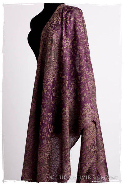 Orchidée Iris Mughal Paisley Reversible Soft Cashmere Scarf/Shawl