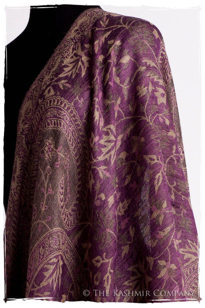 Orchidée Iris Mughal Paisley Reversible Soft Cashmere Scarf/Shawl