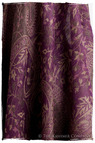 Orchidée Iris Mughal Paisley Reversible Soft Cashmere Scarf/Shawl