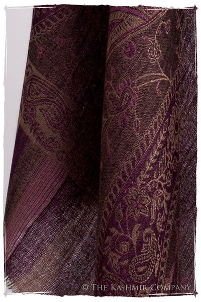 Orchidée Iris Mughal Paisley Reversible Soft Cashmere Scarf/Shawl