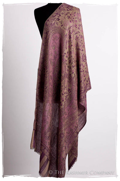 Orchidée Iris Mughal Paisley Reversible Soft Cashmere Scarf/Shawl