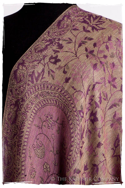 Orchidée Iris Mughal Paisley Reversible Soft Cashmere Scarf/Shawl