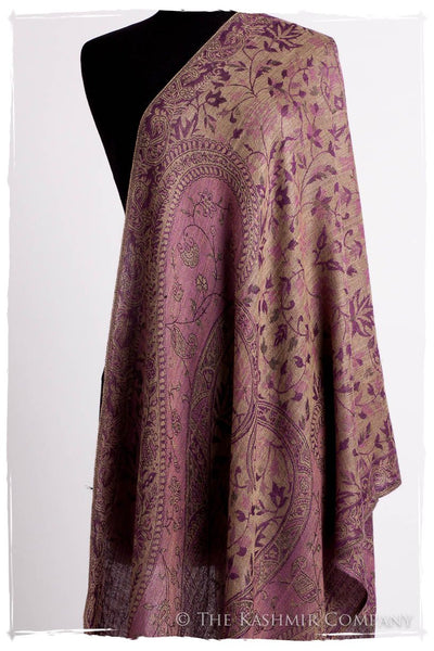 Orchidée Iris Mughal Paisley Reversible Soft Cashmere Scarf/Shawl