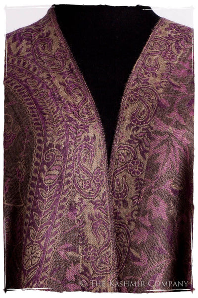 Orchidée Iris Mughal Paisley Reversible Soft Cashmere Scarf/Shawl