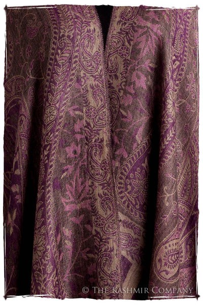 Orchidée Iris Mughal Paisley Reversible Soft Cashmere Scarf/Shawl