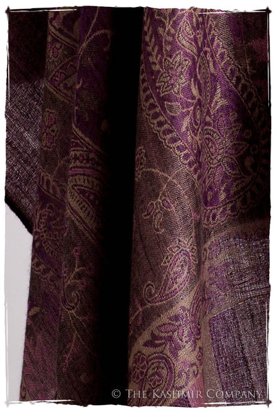 Orchidée Iris Mughal Paisley Reversible Soft Cashmere Scarf/Shawl