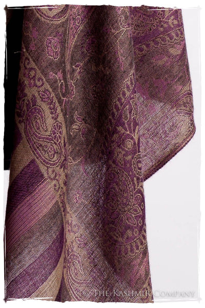 Orchidée Iris Mughal Paisley Reversible Soft Cashmere Scarf/Shawl