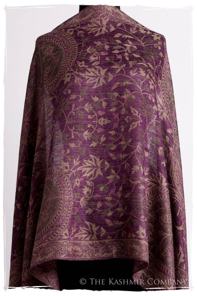 Orchidée Iris Mughal Paisley Reversible Soft Cashmere Scarf/Shawl