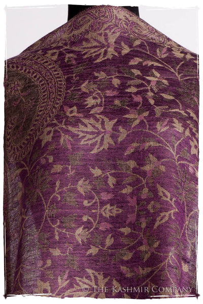 Orchidée Iris Mughal Paisley Reversible Soft Cashmere Scarf/Shawl