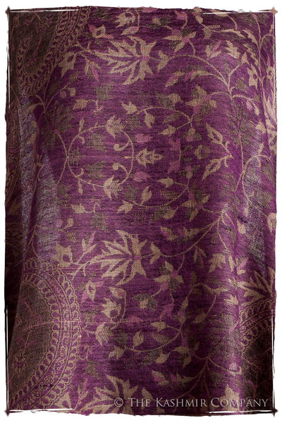 Orchidée Iris Mughal Paisley Reversible Soft Cashmere Scarf/Shawl