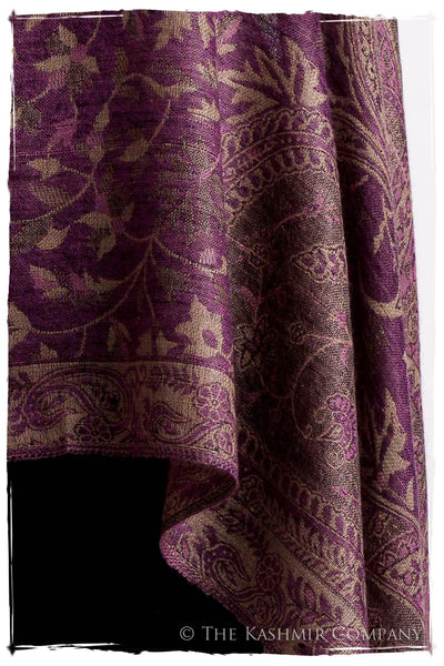 Orchidée Iris Mughal Paisley Reversible Soft Cashmere Scarf/Shawl