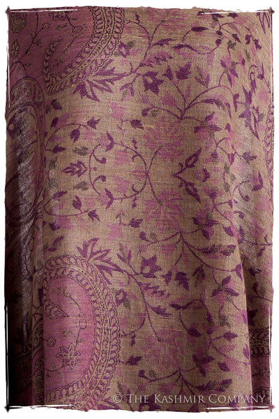 Orchidée Iris Mughal Paisley Reversible Soft Cashmere Scarf/Shawl