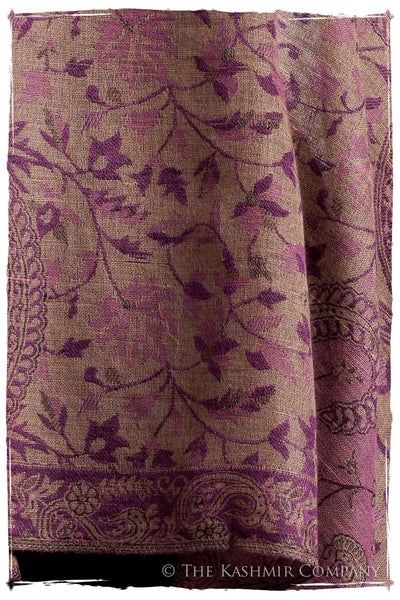 Orchidée Iris Mughal Paisley Reversible Soft Cashmere Scarf/Shawl